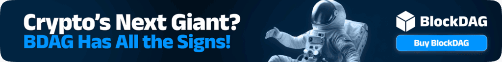Astronaut promoting a cryptocurrency presale event for BlockDAG