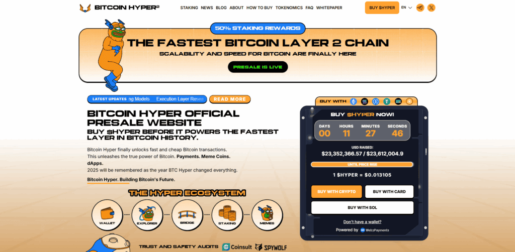 Bitcoin Hyper ($HYPER): Bitcoin Layer-2 for Real BTC DeFi