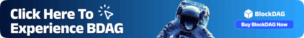 Astronaut promoting a cryptocurrency presale event for BlockDAG