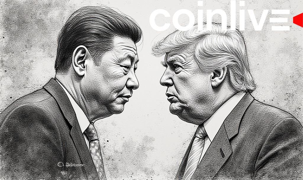 Illustration of Xi and Trump meeting
